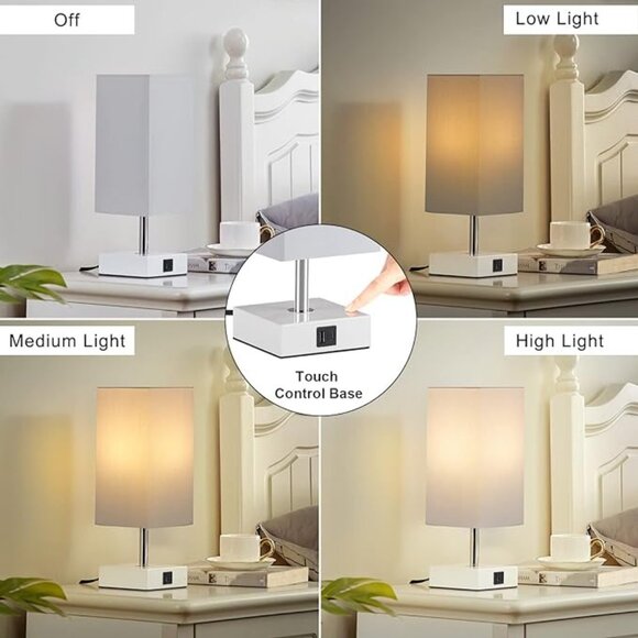 Ambimall Touch Control Table Lamp with 2 USB Charging Ports, 3 Way Touch… - Picture 9 of 11